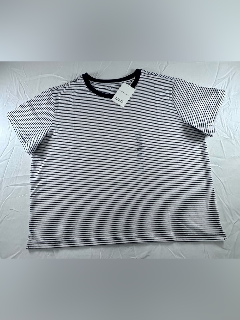 Free Assembly Women’s Striped Short-Sleeve Crewneck Tee in Black & White